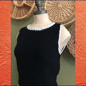 Alice and Olivia Daniela macramé black top